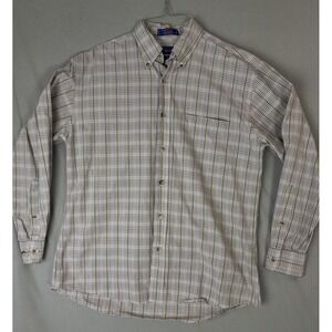 Pendleton Men's Medium Plaid Shirt Wrinkle Resistant Cotton Button Down Long Sle